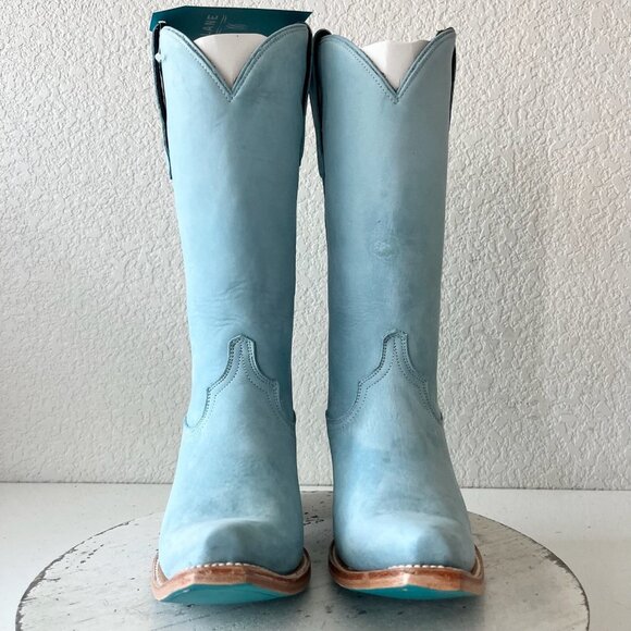 Lane EMMA JANE Womens Cowboy Boots 7 Western Light Blue Cowgirl Mid Calf Tall - Picture 6 of 13
